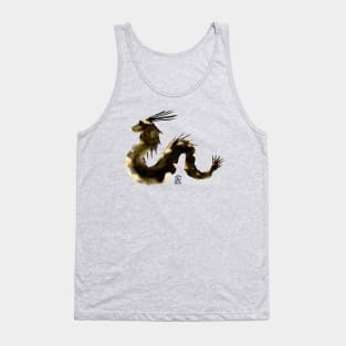 Golden Serpent Elegant Dragon Tank Top